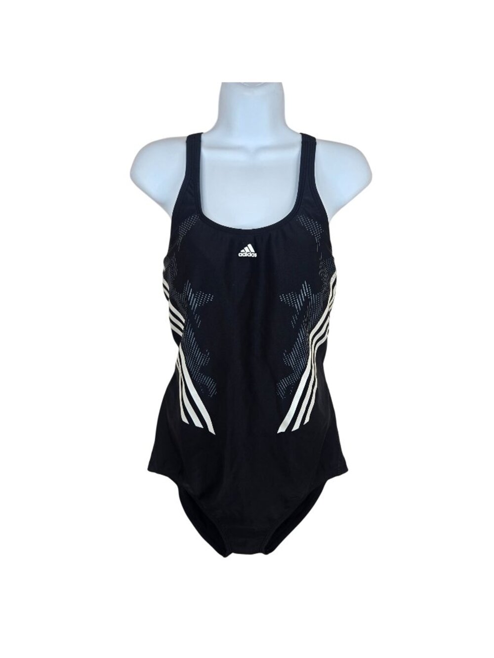 Adidas Womens Black Racerback One Piece Swimsuit Size 16 Modest